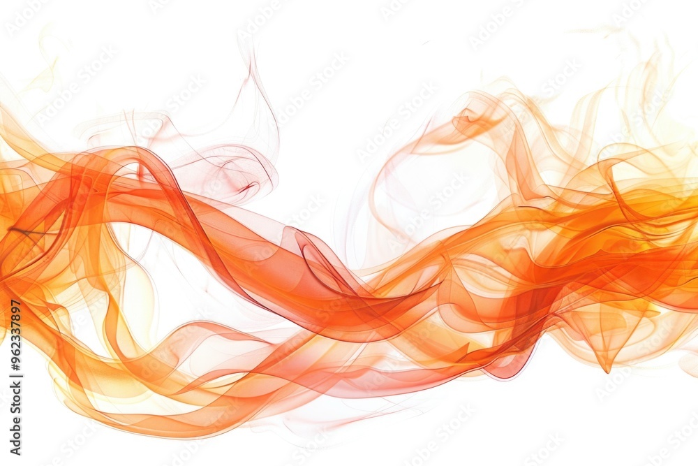 Poster A close-up view of thick gray smoke on a clean white background, ideal for use in illustrations or designs where a subtle atmospheric effect is needed