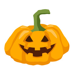 Pumpkin. Jack O'Latern. Vector illustration isolated on white background.