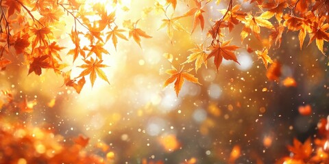 Fototapeta premium Abstract Autumn Leaves Background in Warm Tones