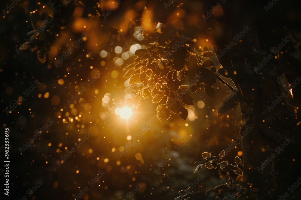 Poster tree branches illuminated by sunlight