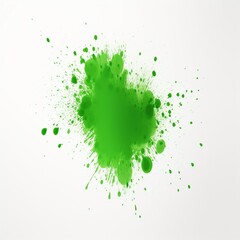 green ink splatter, dotted, isolated in white background and copy space