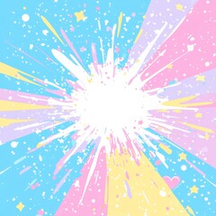 Pastel Color Burst with Stars