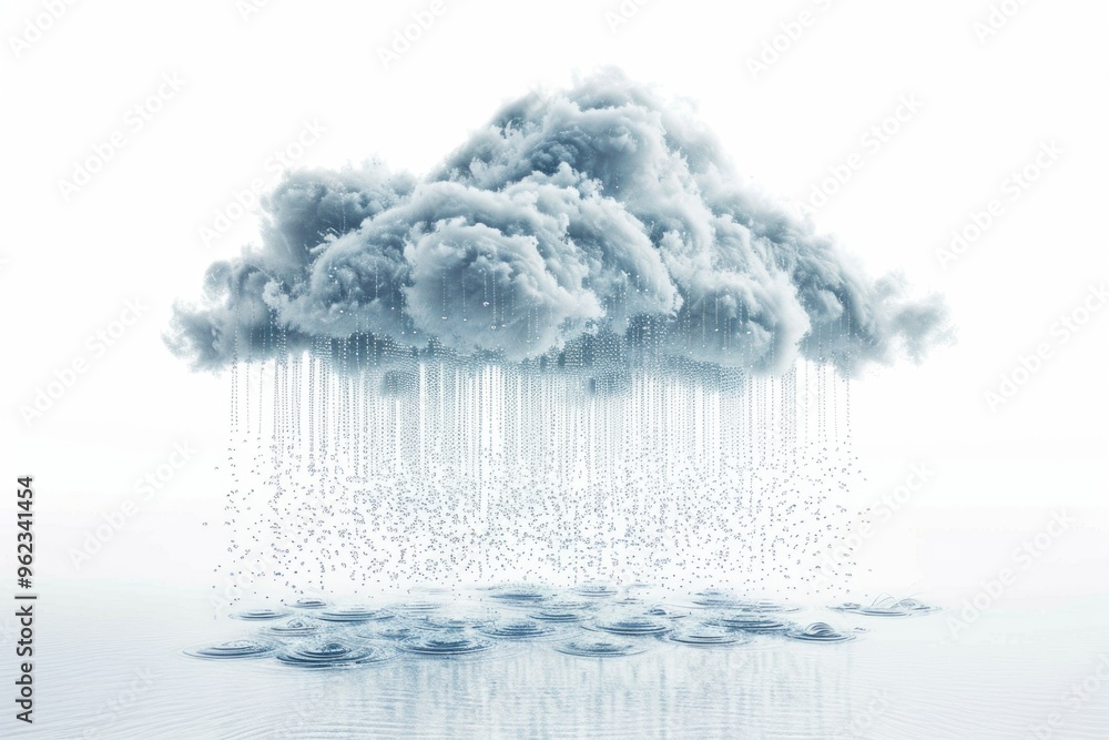 Poster a cloudy sky with rain falling from the clouds