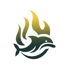 a bird and a fish logo on a white background