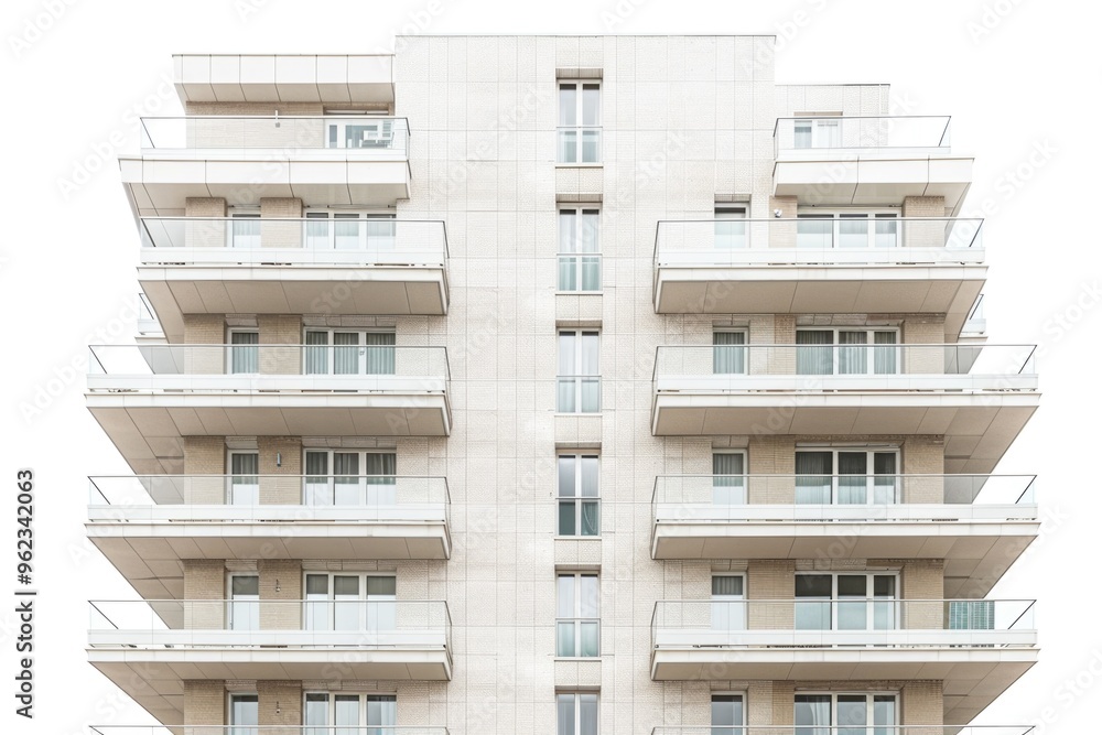 Poster A modern architectural structure with multiple levels and open spaces for observation