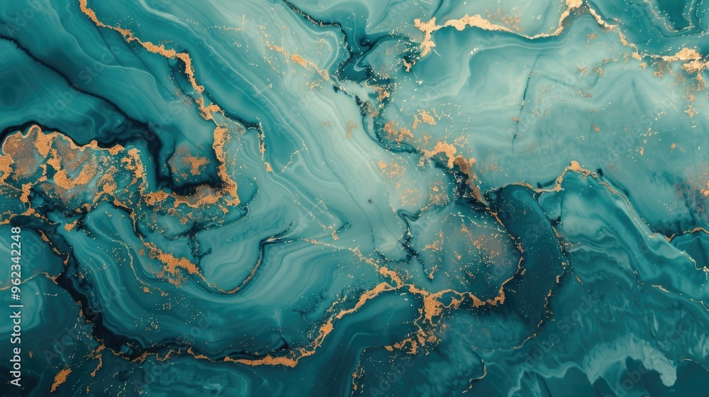 Poster a detailed view of a blue and gold marble, suitable for use in design or as a decorative image