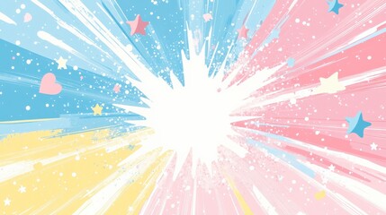 Pastel Color Burst with Stars