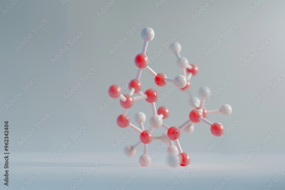 Poster a detailed view of a molecular structure with atoms and bonds