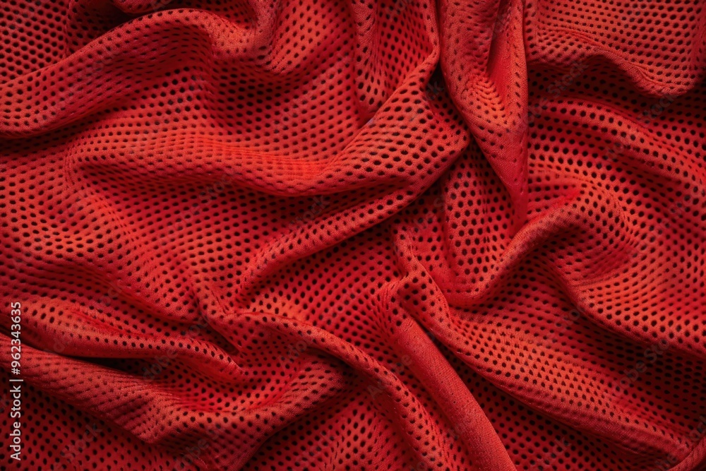 Poster a close-up view of a red fabric, suitable for use in textile designs or fashion projects