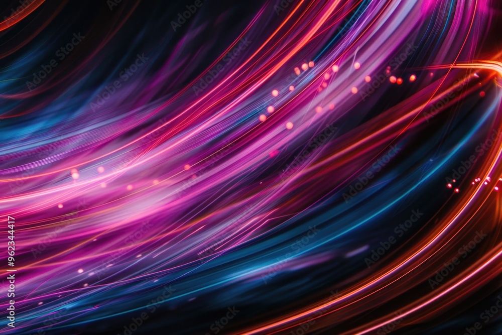 Poster A close-up shot of a vibrant background with glowing lights, perfect for use in various design and photography projects