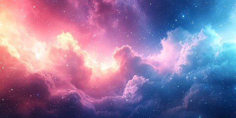 Obraz premium Pastel Color Burst with Stars