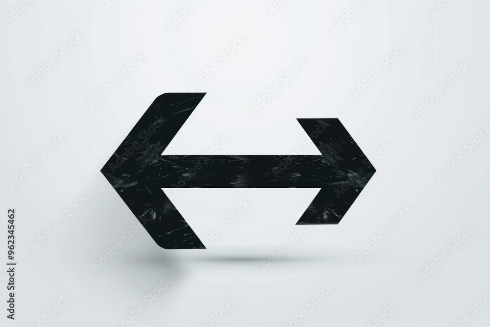 Poster a simple graphic of a black arrow pointing to the left against a white background