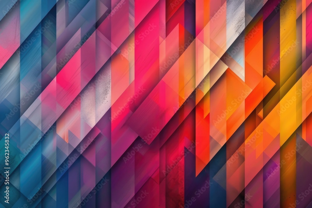 Poster Abstract patterned background with bright colors and geometric shapes