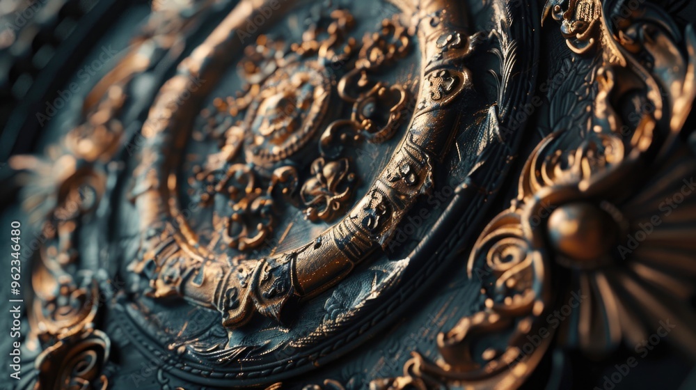 Poster A detailed view of a clock face on a wall, suitable for use in a variety of contexts including home decor, time-themed projects, or as a design element
