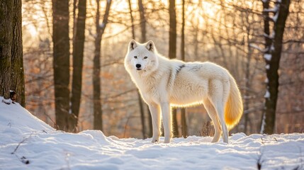 Obraz premium Arctic Wolf in Winter Landscape