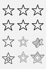 Obraz premium A set of nine stars on a plain white background, ideal for use in astronomy or science related contexts