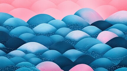 Abstract Blue and Pink Concentric Circles Pattern