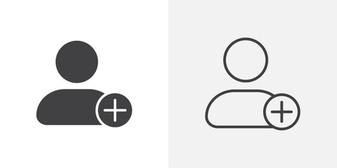Add user icon flat and simple set design