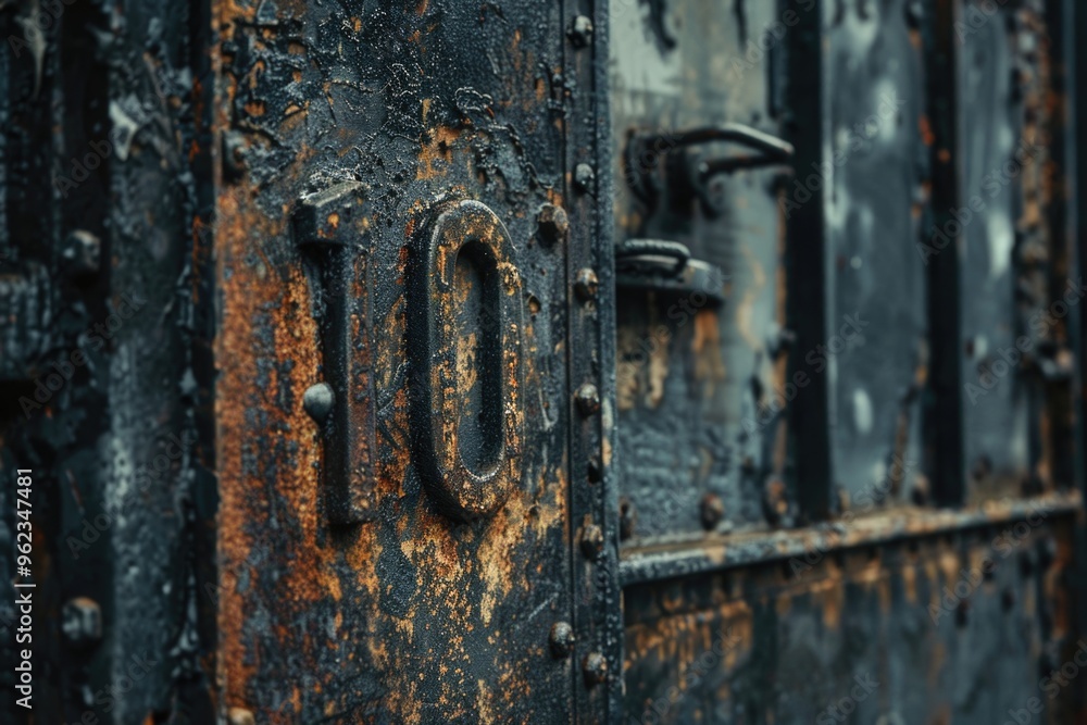 Poster close-up view of a train door with the number 10 displayed prominently