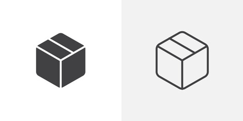 Box icon flat and simple set design