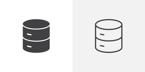 Database icon flat and simple set design