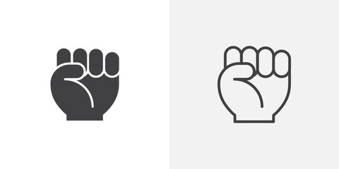 Fist icon flat and simple set design