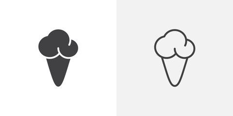 Ice cream icon flat and simple set design