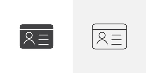 Obraz premium Id card icon flat and simple set design