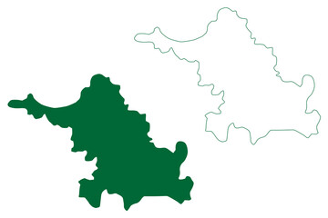 Balrampur district (Chhattisgarh State, division, Republic of India) map vector illustration, scribble sketch Balrampur Ramanujganj map