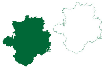 Obraz premium Balod district (Chhattisgarh State, Durg division, Republic of India) map vector illustration, scribble sketch Balod map