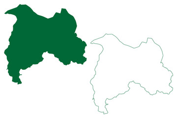 Bandipore district (Jammu and Kashmir union territory, Republic of India) map vector illustration, scribble sketch Bandipora or Bandipur map