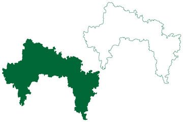 Bangalore Rural district (Karnataka State, Republic of India, Bangalore Division) map vector illustration, scribble sketch Bengaluru Rural map
