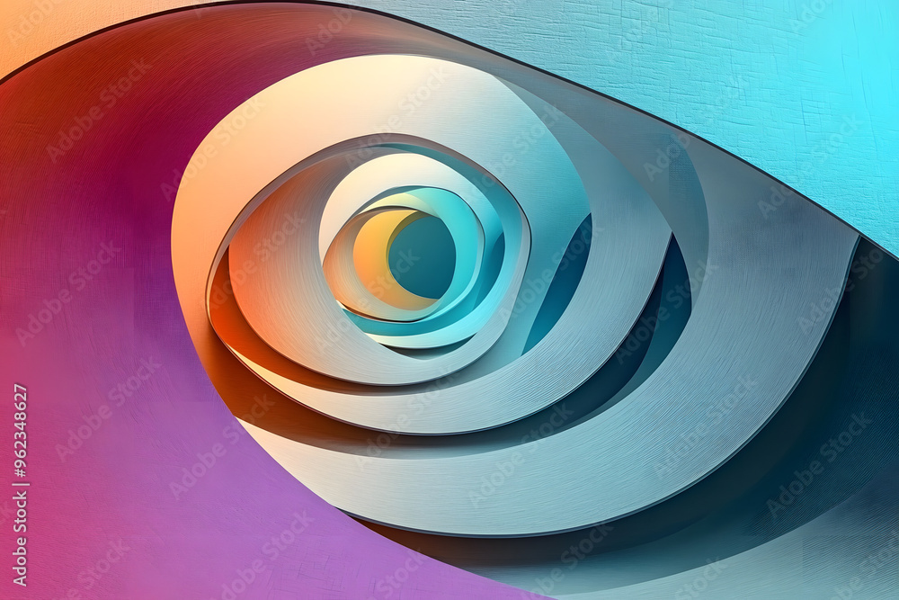 Poster 3d abstract rendering, the gateway to an unknown world of geometry and texture