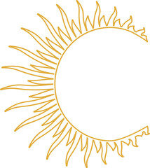 Half Sun Icon Line Art