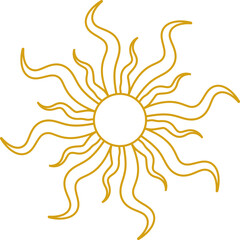 Mystic Sun Icon Line Art