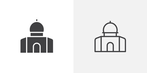 Obraz premium Mosque icon flat and simple set design