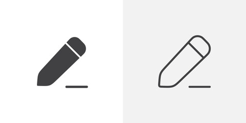 pencil icon flat and simple set design