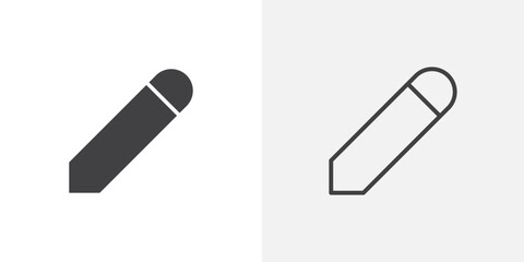 Pencil icon flat and simple set design