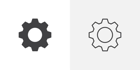 Setting icon flat and simple set design