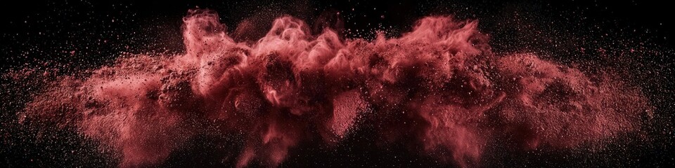 Luxurious Burgundy Powder Explosion Against Black