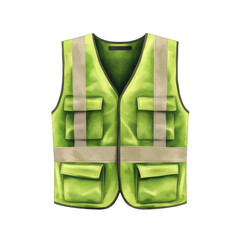 Naklejka premium Bright safety vest with reflective stripes, ideal for construction and outdoor activities, providing visibility and protection. watercolor style