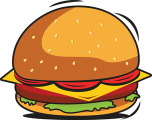 Hamburger clipart vector logo icon mascot illustration