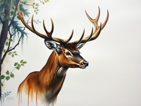 Majest&auml;tischer Hirsch im Profil