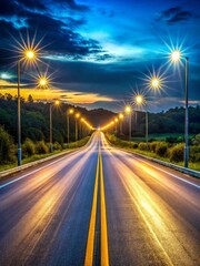Illuminated road.