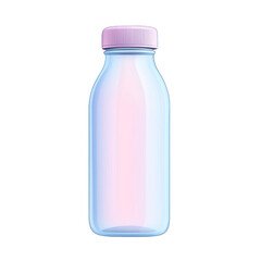 A stylish glass bottle with a pastel lid, perfect for showcasing beverages or liquids in creative designs. watercolor style
