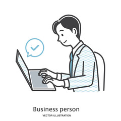 パソコン作業をする男性