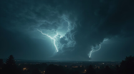 Fototapeta premium lightning in the night