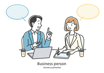 ミーティングをしている会社員