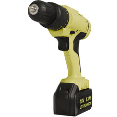 3d render yellow screwdriver drill with transparent background