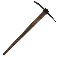 3d render mining pickaxe with transparent background